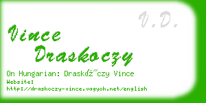 vince draskoczy business card